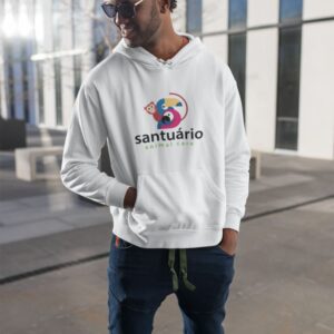 Moletom Santuário – Logo Frontal Unissex (Capuz e Bolso Canguru)